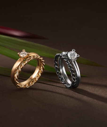 Brillantring: Solitär kombiniert